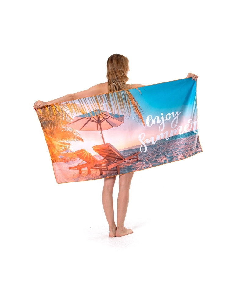 Sublimated Microfiber Beach Towel - 31.5'' x 63'' 3