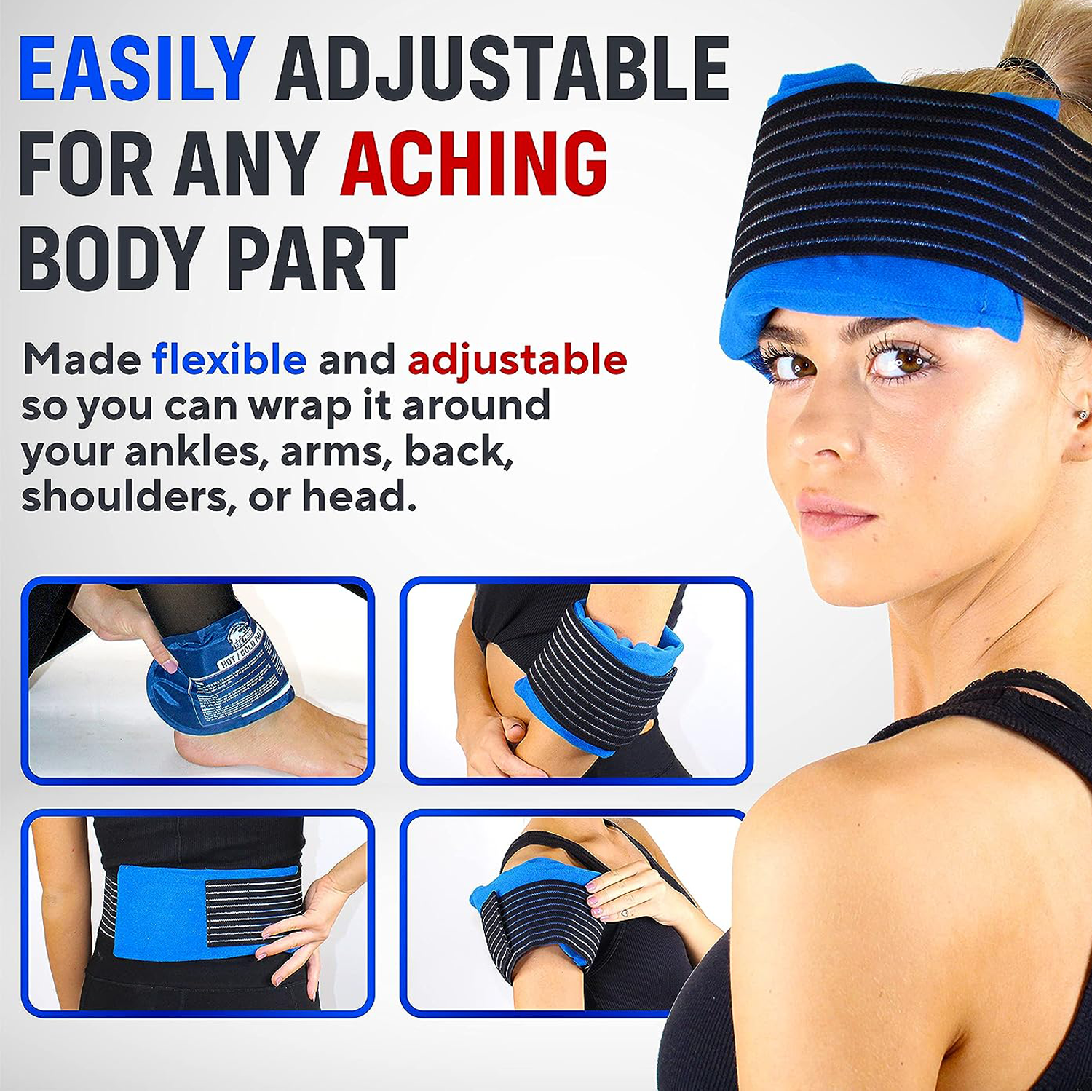 3 Piece Set Reusable Hot and Cold Therapy Gel Wrap 3