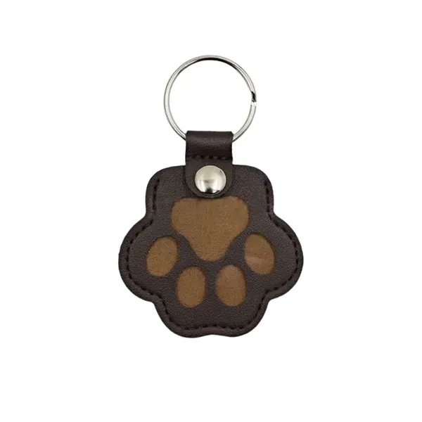 Paw Print Pet Hair Keepsake Leather Keychain 12