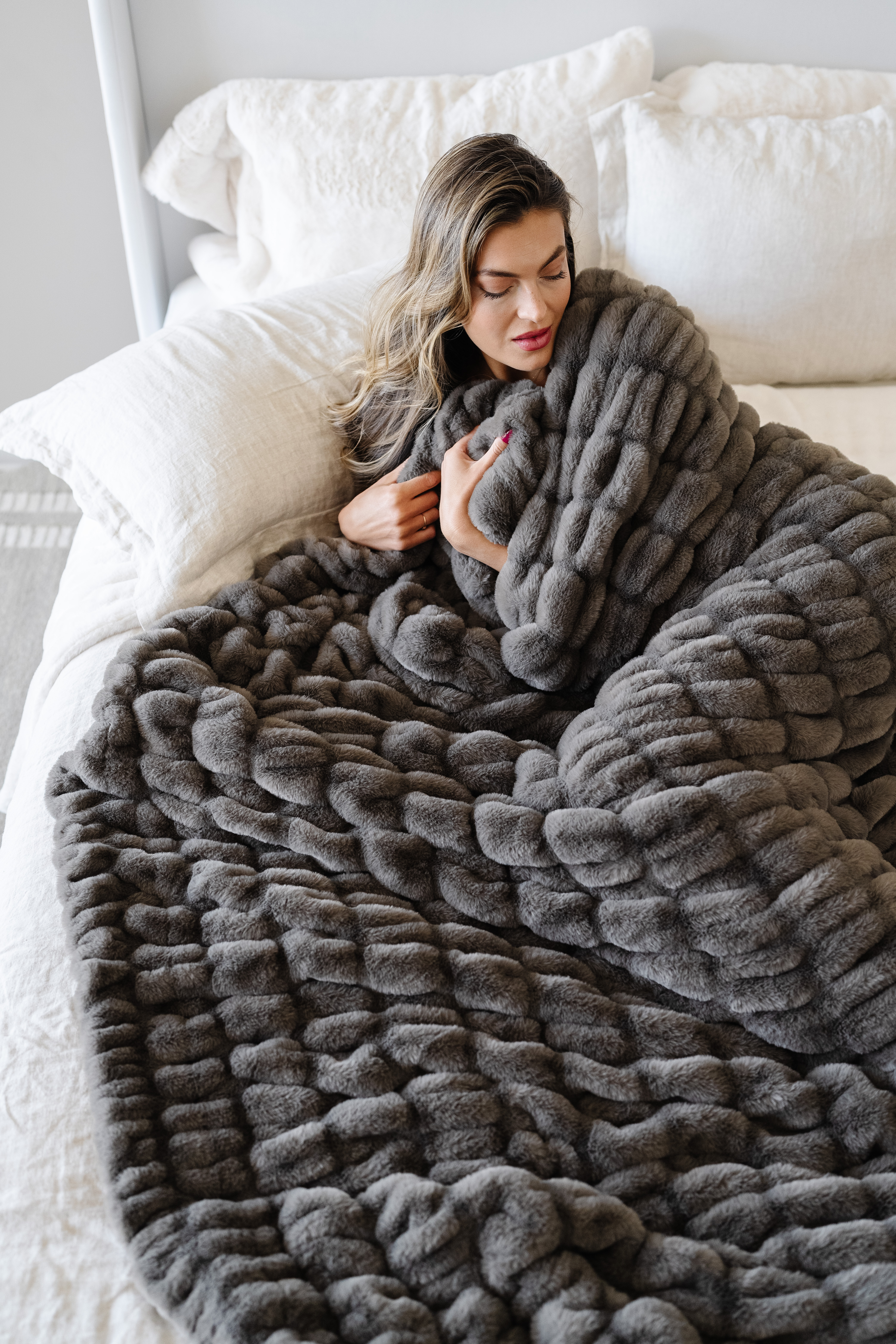 Double Ruched Cobbleston-Throw Luxury Blanket (50x60) 1