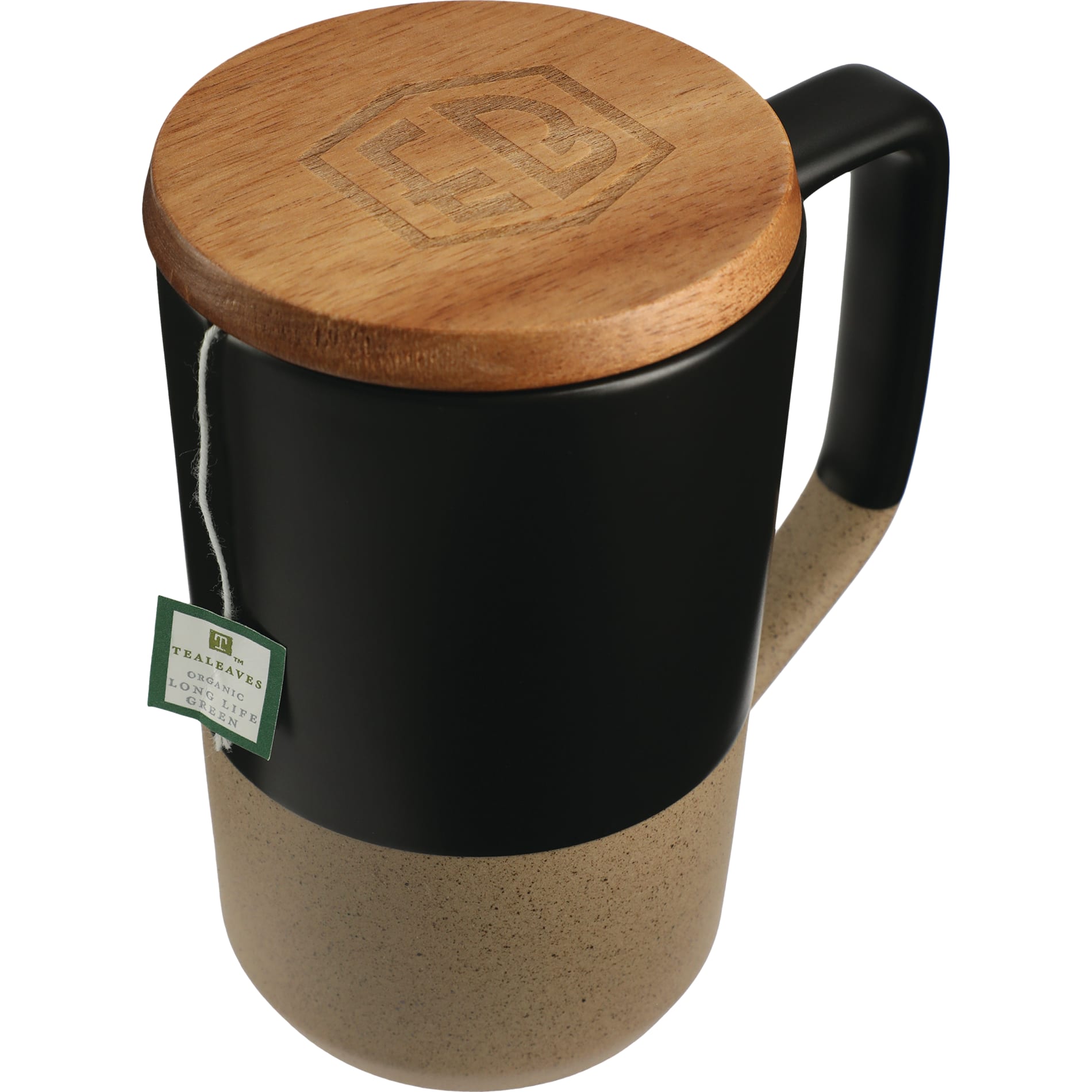Tahoe Tea & Coffee Ceramic Mug with Wood Lid 16oz 52