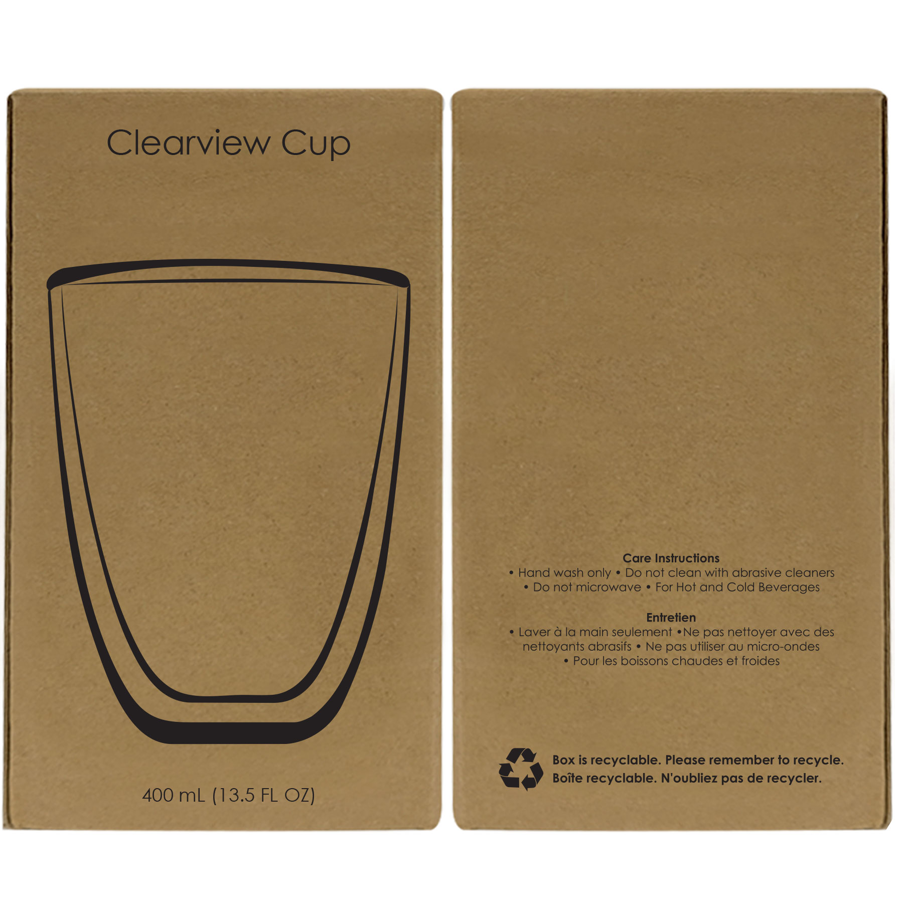 Clearview Borosilicate Glass Cup 400 Ml. (13.5 Fl. Oz.) 1