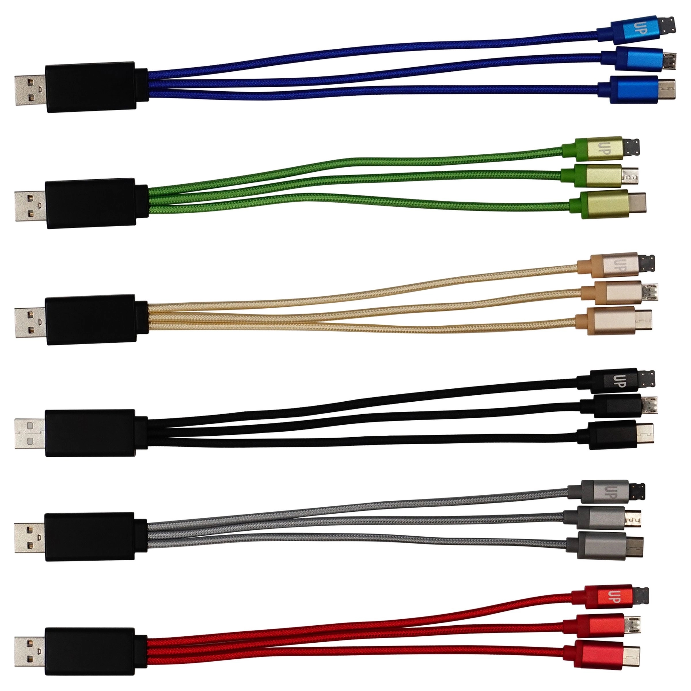 Metallic Light Up Logo Cable with Type C USB 12