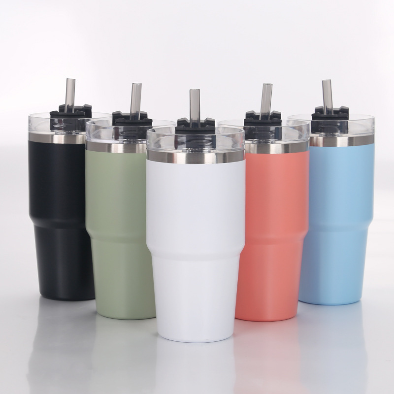 Stianless Steel Coffee Tumbler With Straw