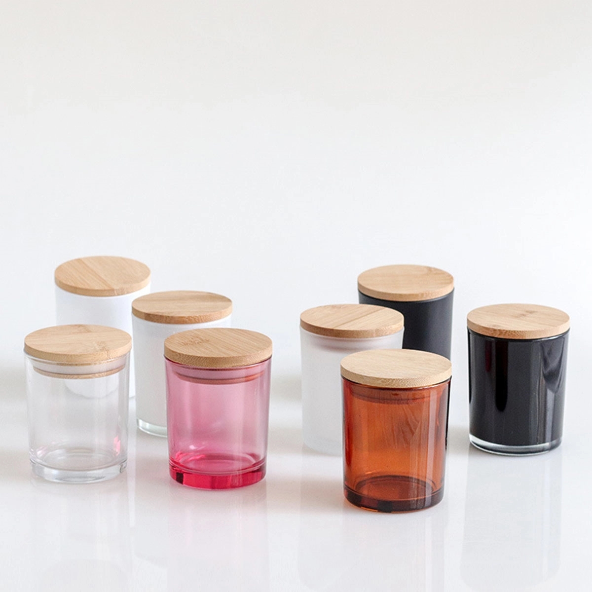 Glass Candle Jars With Airtight Bamboo Lids 3