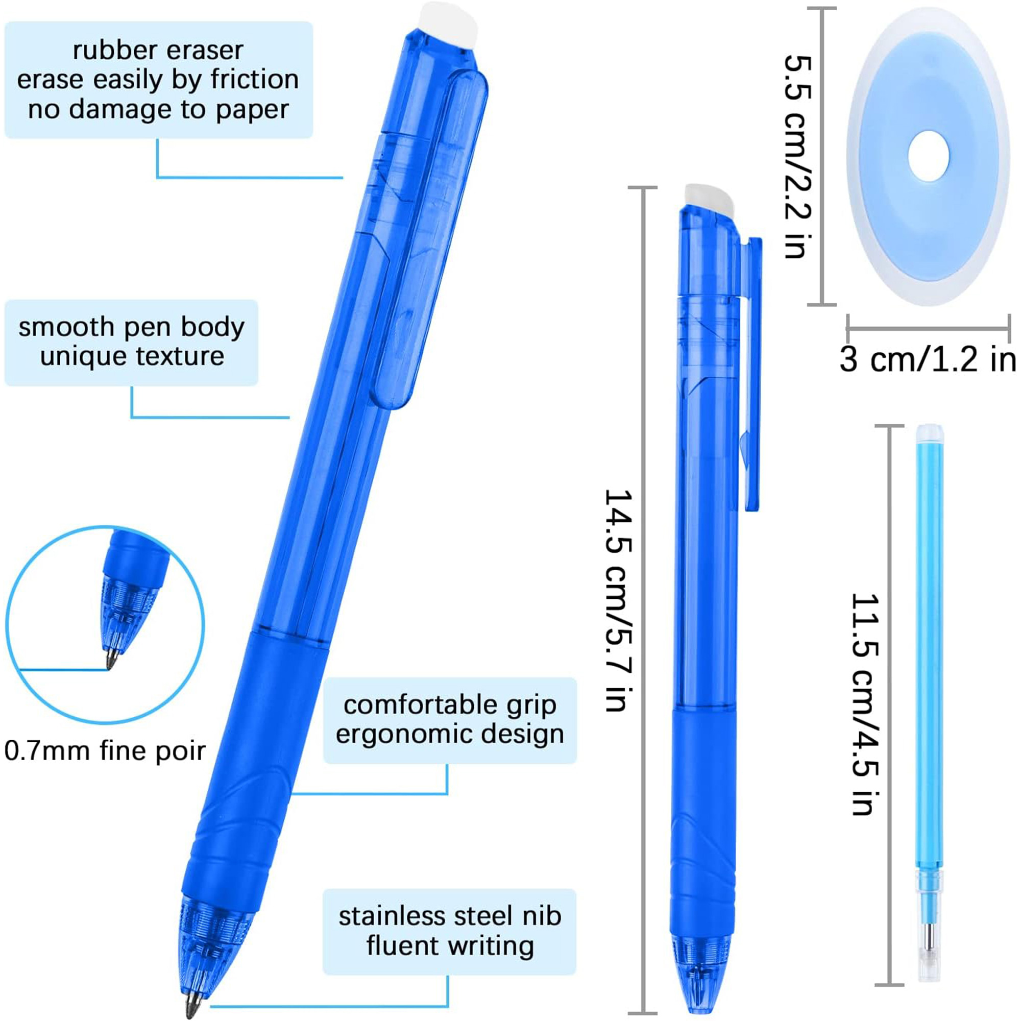 Erasable Ballpoint Pen With Color Ink And Erase 4
