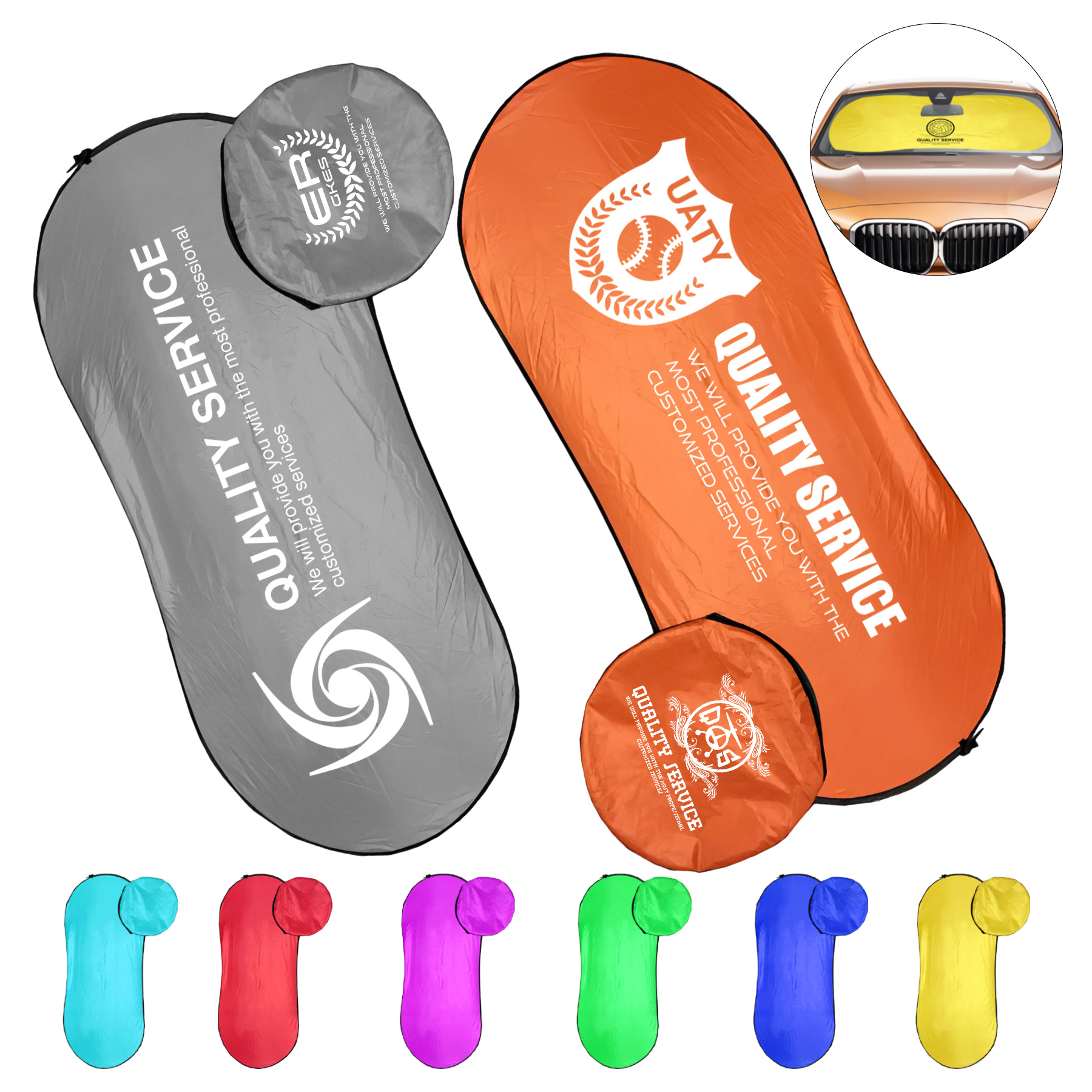 Foldable 170T Silver-Coated Automotive Front Windshield Sun Visor 1