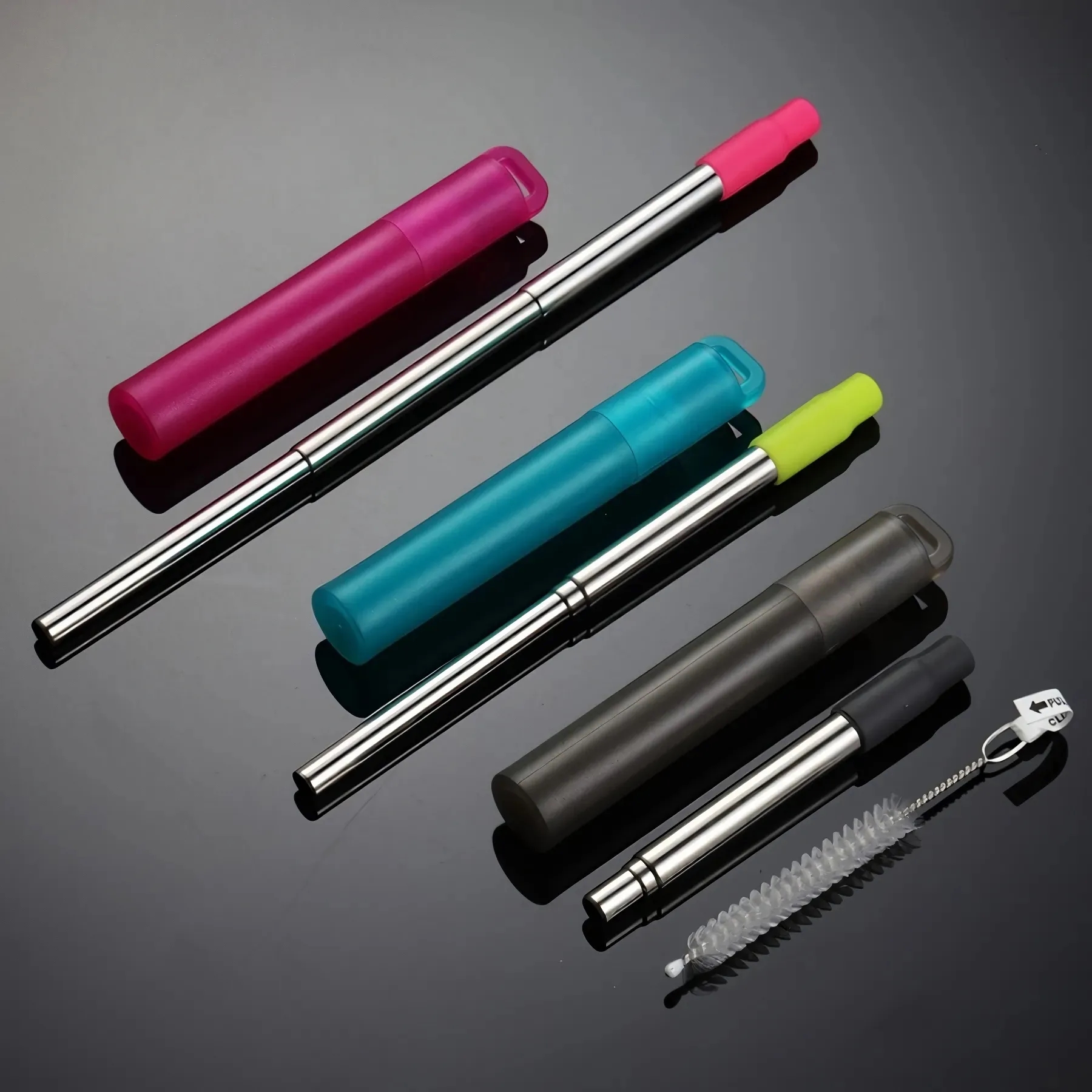 304 Telescopic Straw Silicone Tip Plastic Storage Box 6