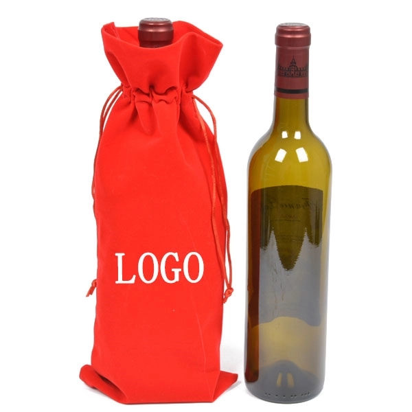 Velvet Wine Bottle Bag with Drawstring 3