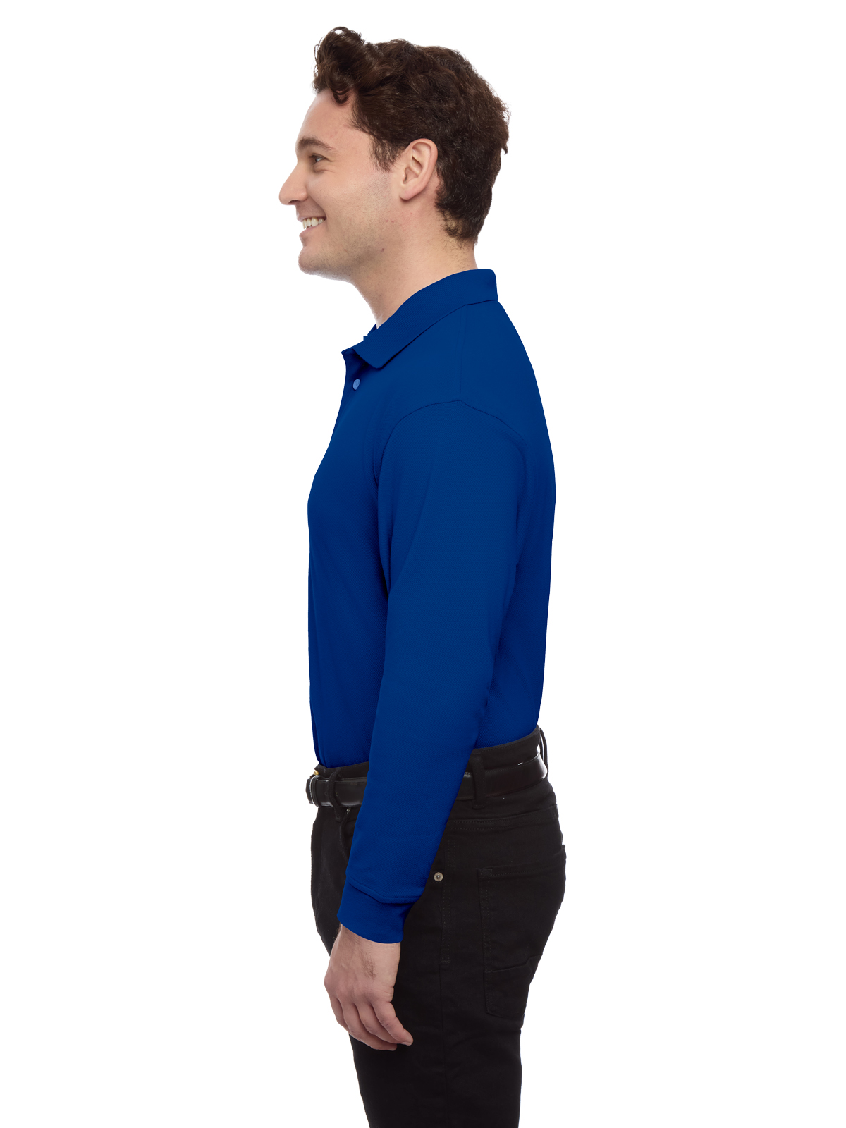 Blue Generation - Men's Pocketless Superblend Long Sleeve Polo 38