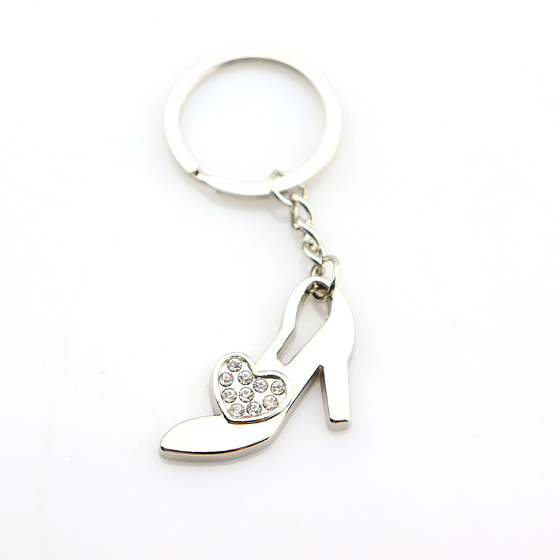 Diamond-Studded High Heel Metal Keychain 6