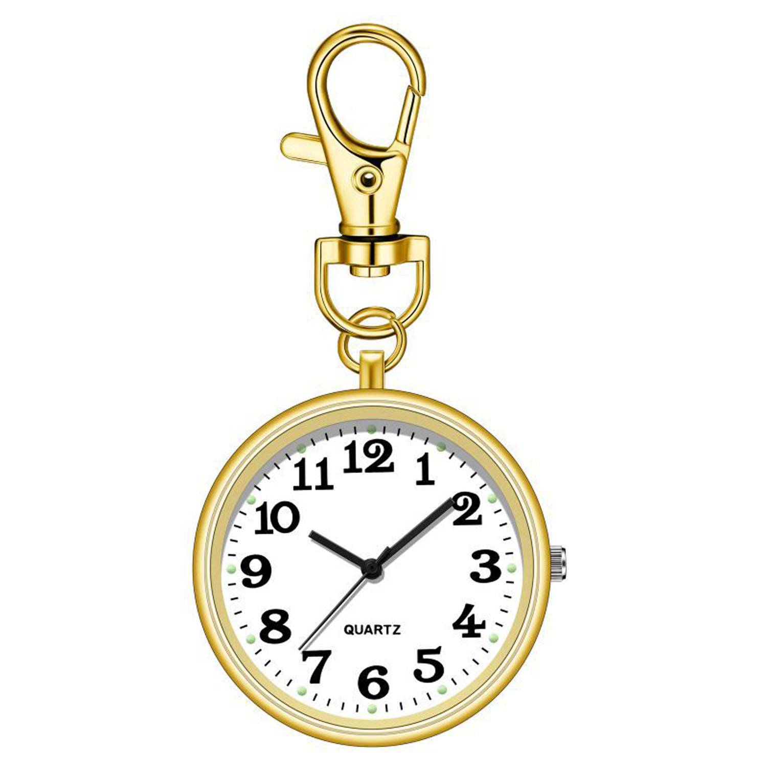 Hanging Round Quartz Nurse Pocket Watch w/ Key Buckle 2
