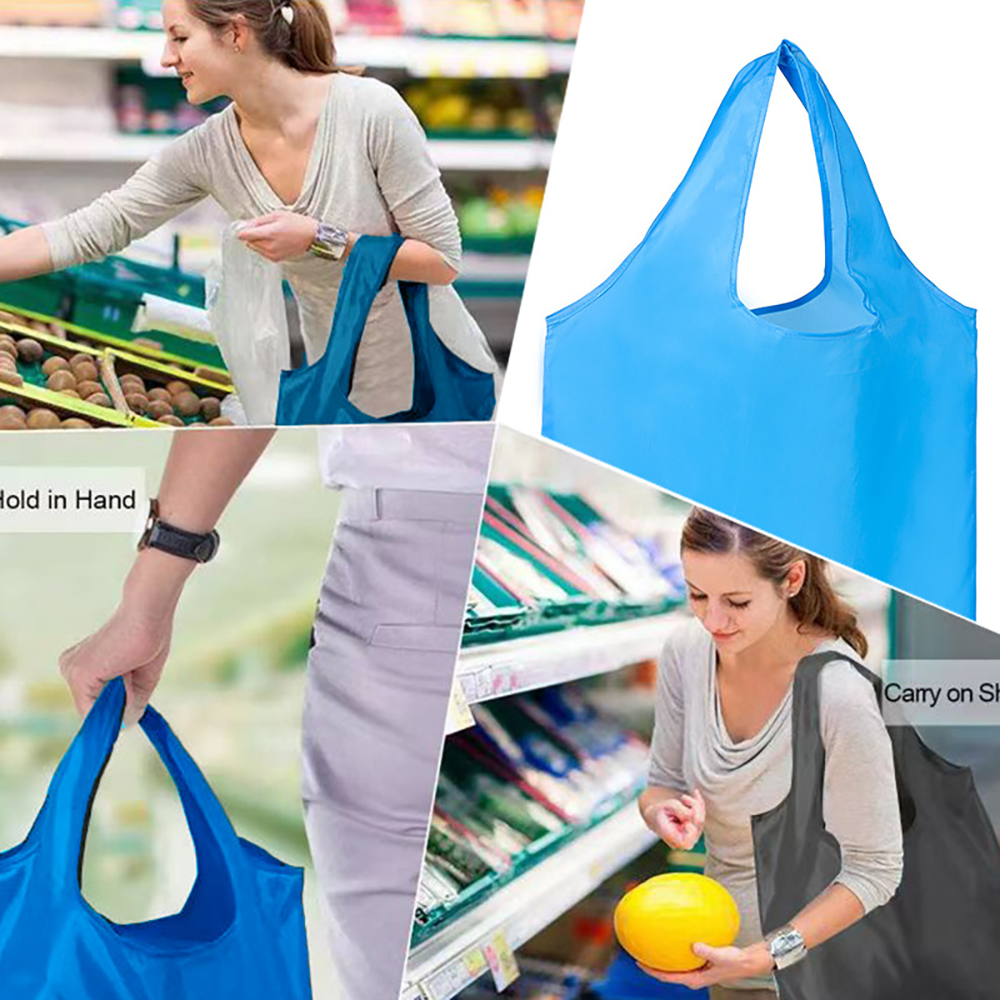 Large Resuable Polyester Folding Grocery Tote Bag 3