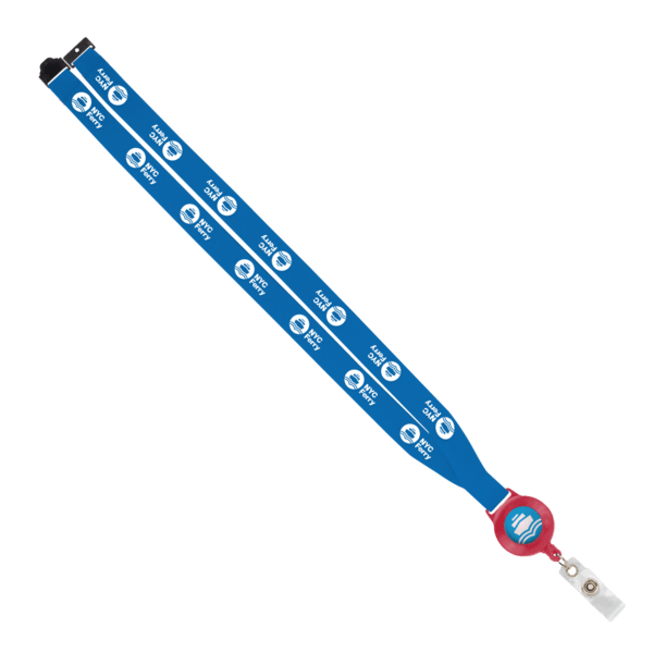 IMPORT 3/4" Polyester Lanyard with Retractable Badge Reel and IPH7 back of neck convenience release. 119