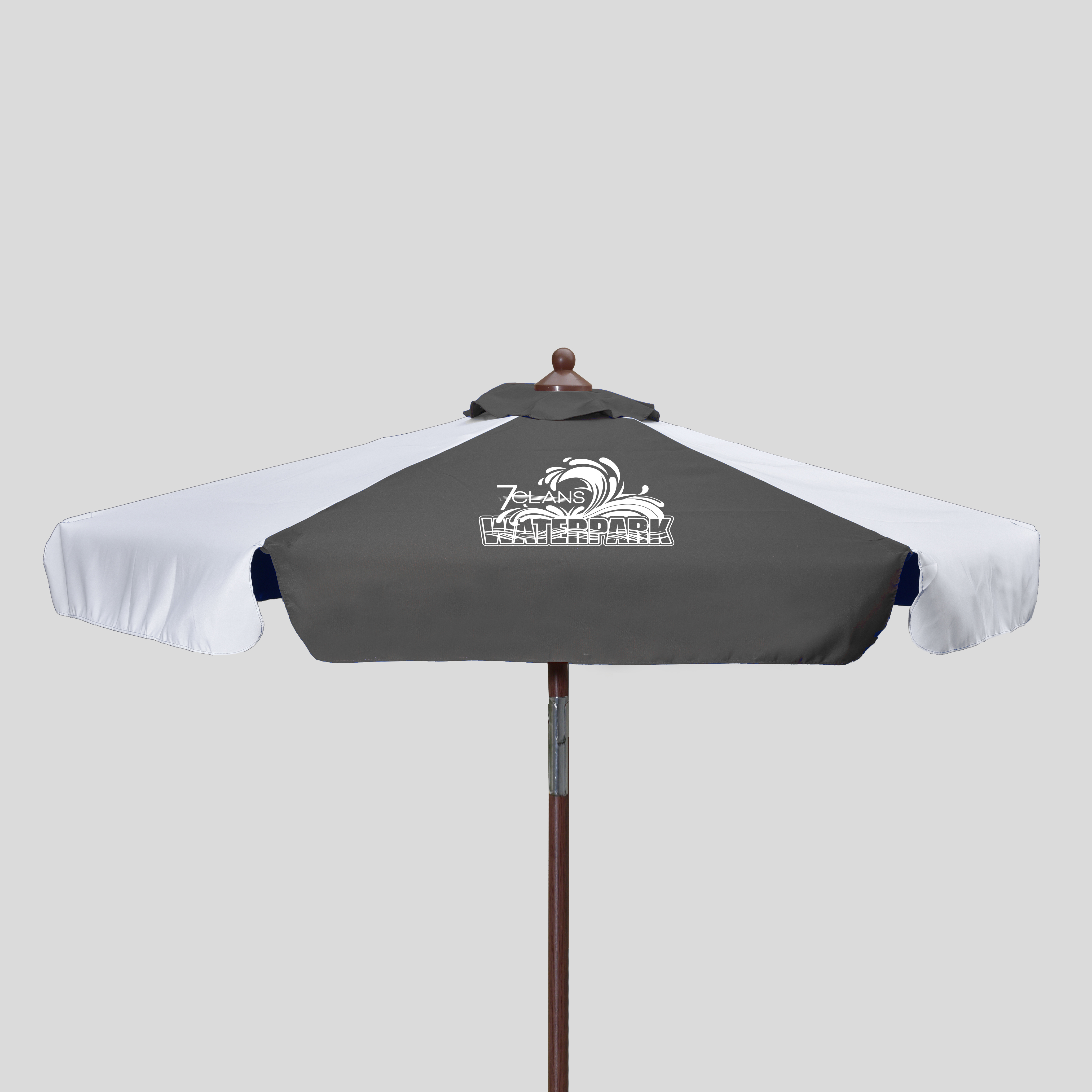 7' Wood Look Market Umbrella with Tilt