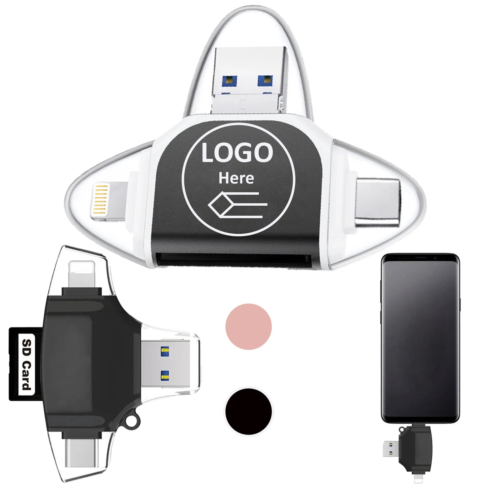 Multi-Port 4 in1 Universal SD TF Card Reader