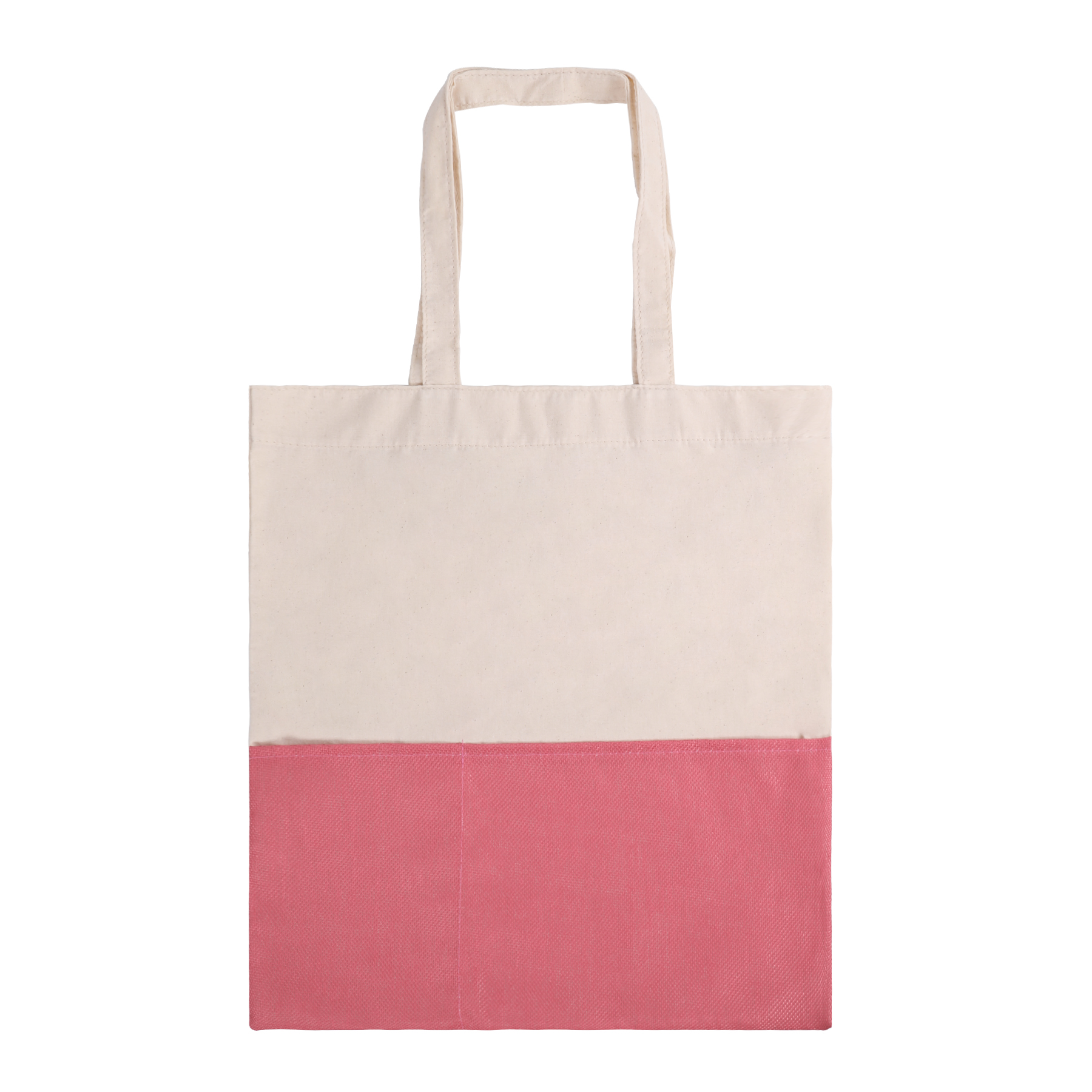 Two-Tone Cotton/ Burlap Tote with Pocket, custom tote bag with logo imprint 15