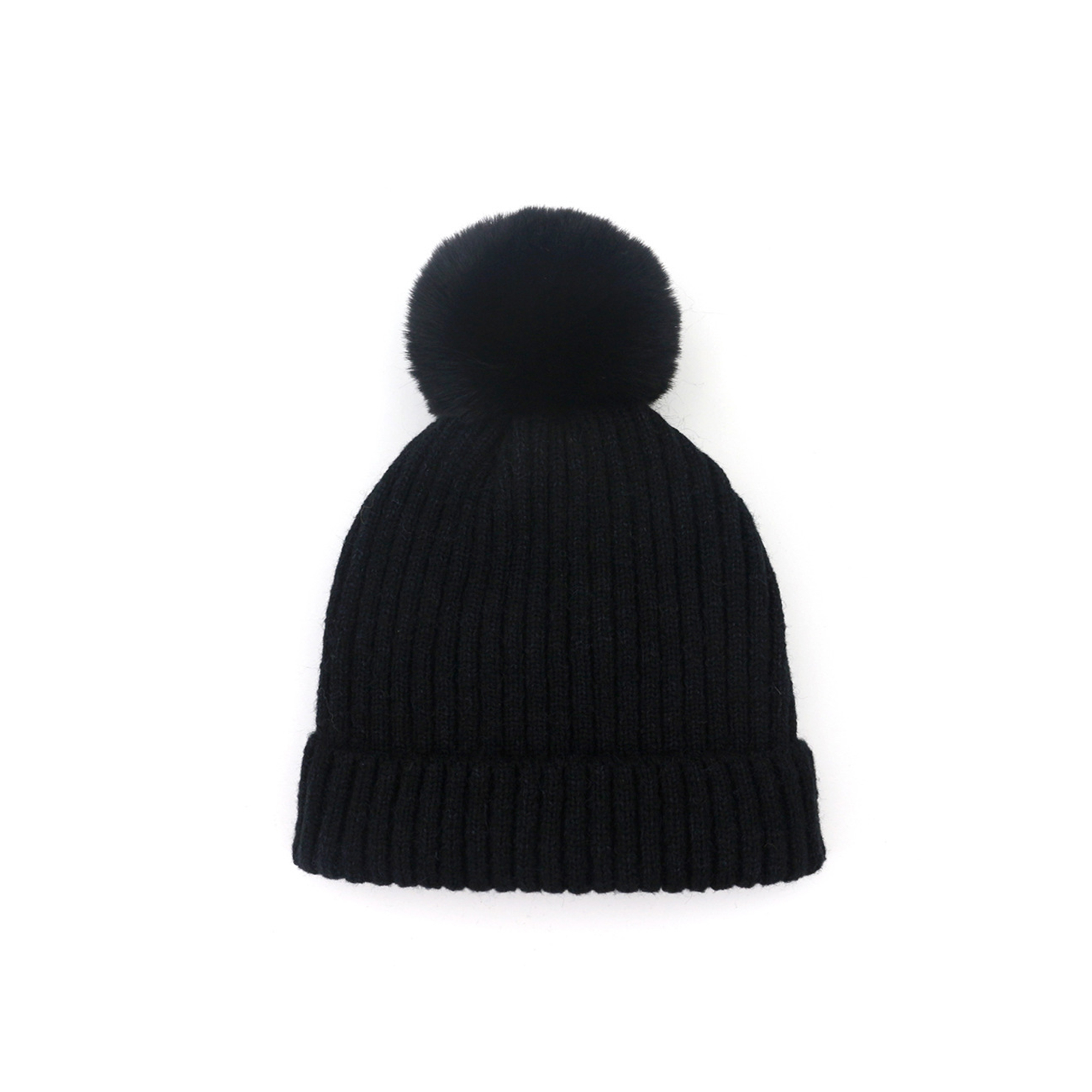 Acrylic Knit Beanie With Pom For Children High Top Style 8