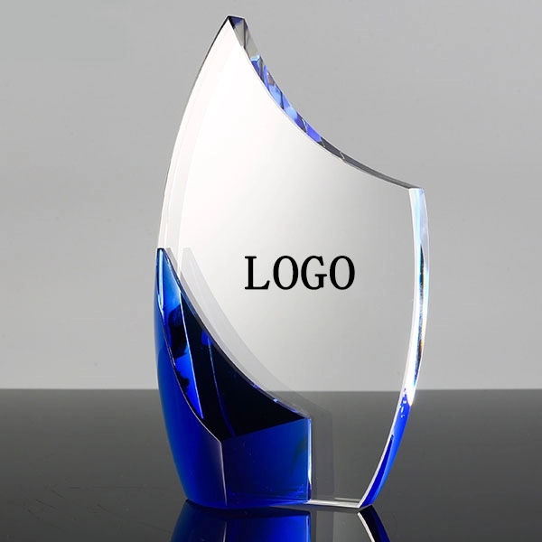 Custom Blue Crystal Award Trophy 2