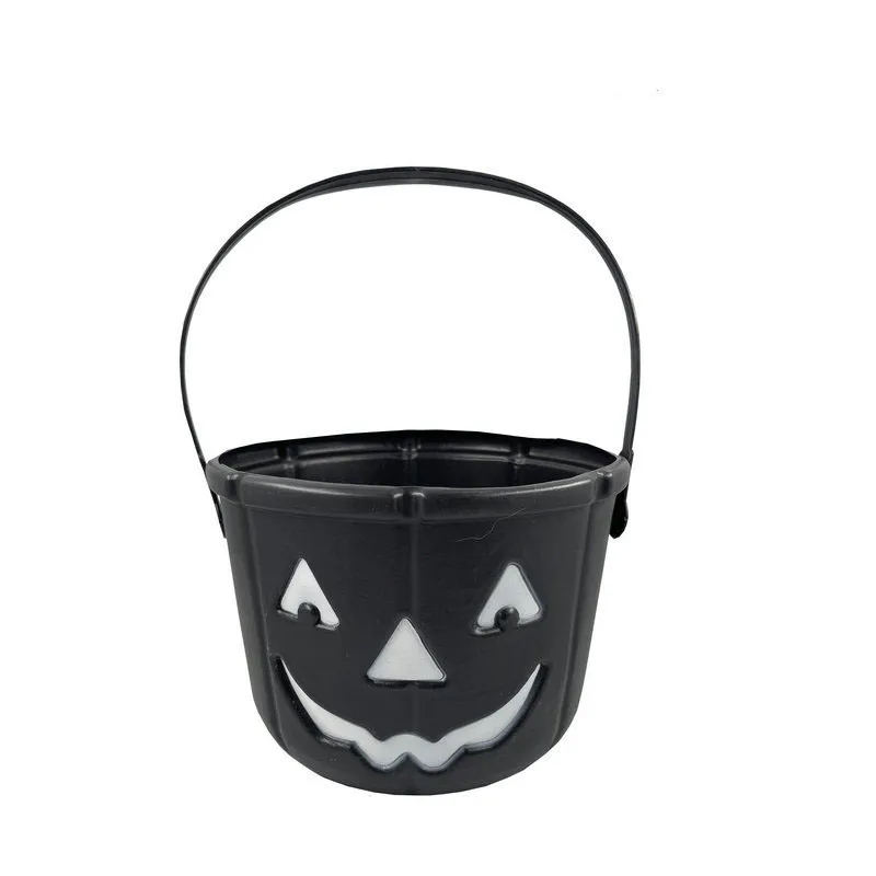 Halloween Plastic Pumpkin Bucket 7"L x 5.5"W 3