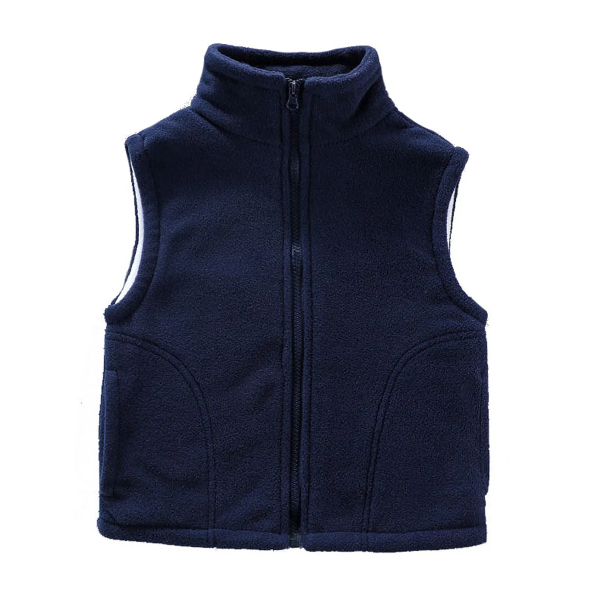 Solid Color Zipper Sleeveless Jacket for Toddler Kid 8