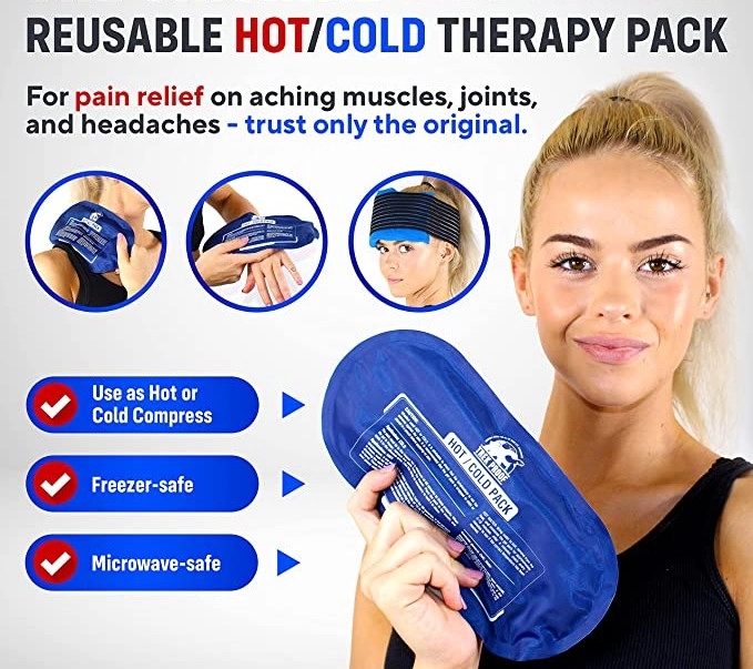 Ice Pack (3Piece Set) Reusable Hot and Cold Therapy Gel Wrap 3