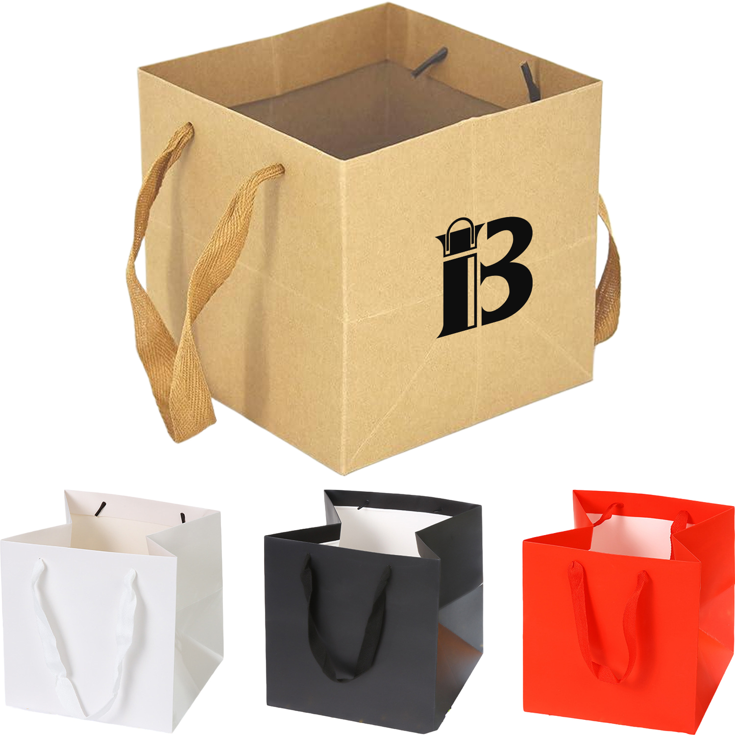 Square Gift Shopping Paper Bag w/ Handles 7