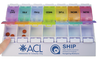 AM/PM Weekly Push Button Pill Tray 3