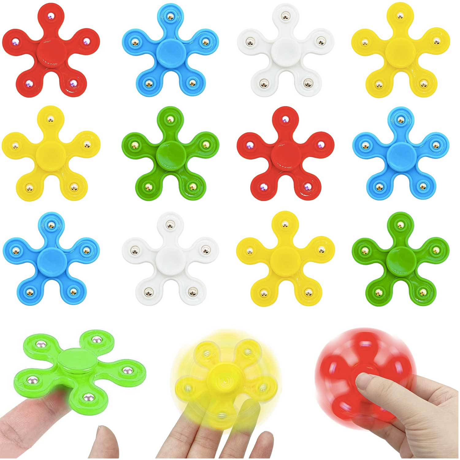 5-Bead Finger Spinner Plum Blossom Steel Ball Bearing Fidget 6