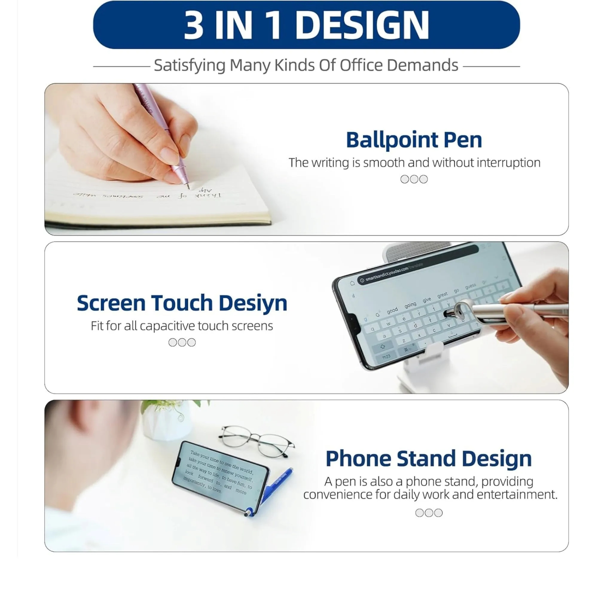 Phone Stand Touch ScreenBallpoint Pen 4