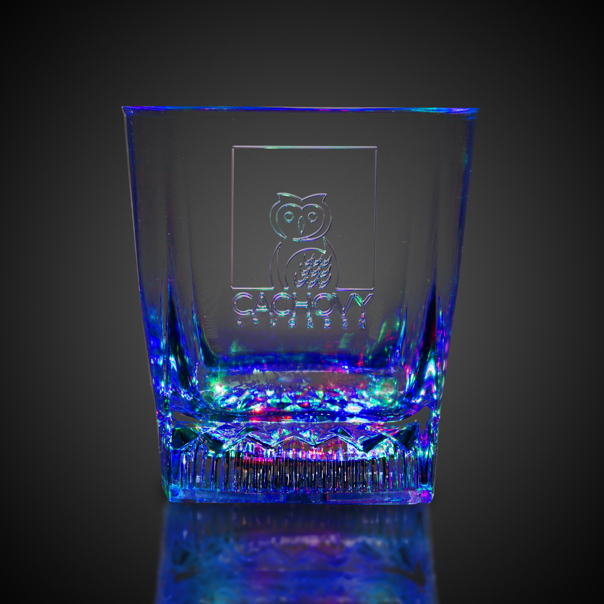 Square Bottom LED Rocks Glass 7