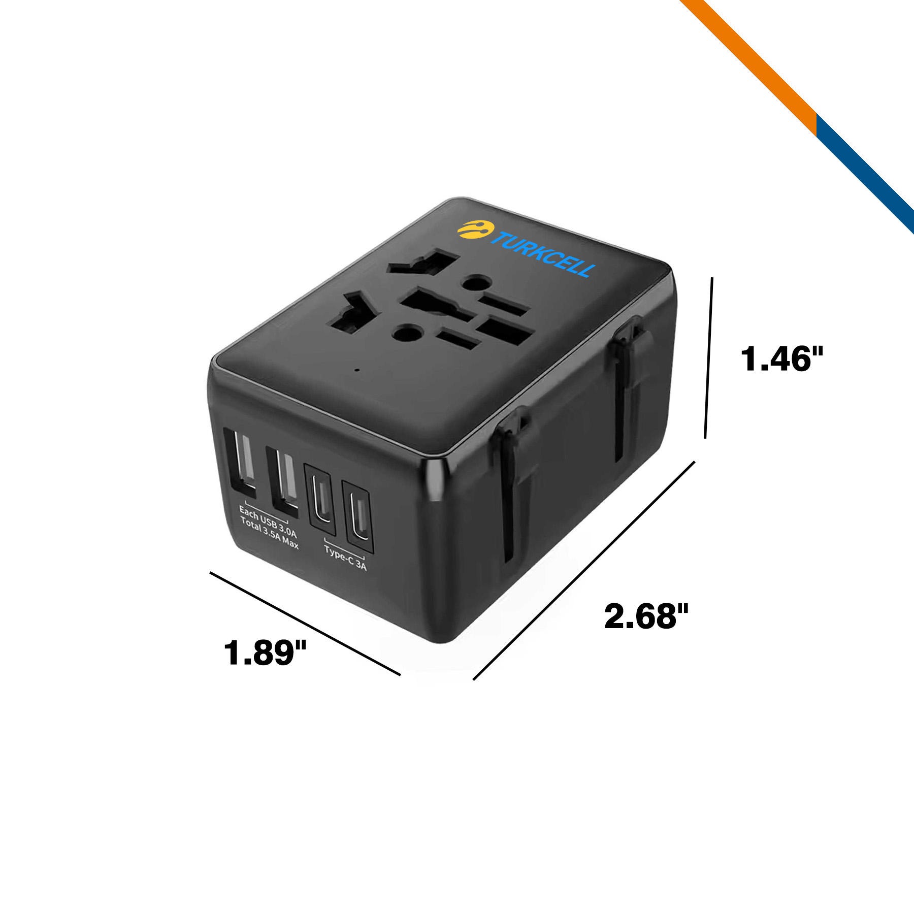 Dane 4 Ports Fast Charging Universal Adapter 2