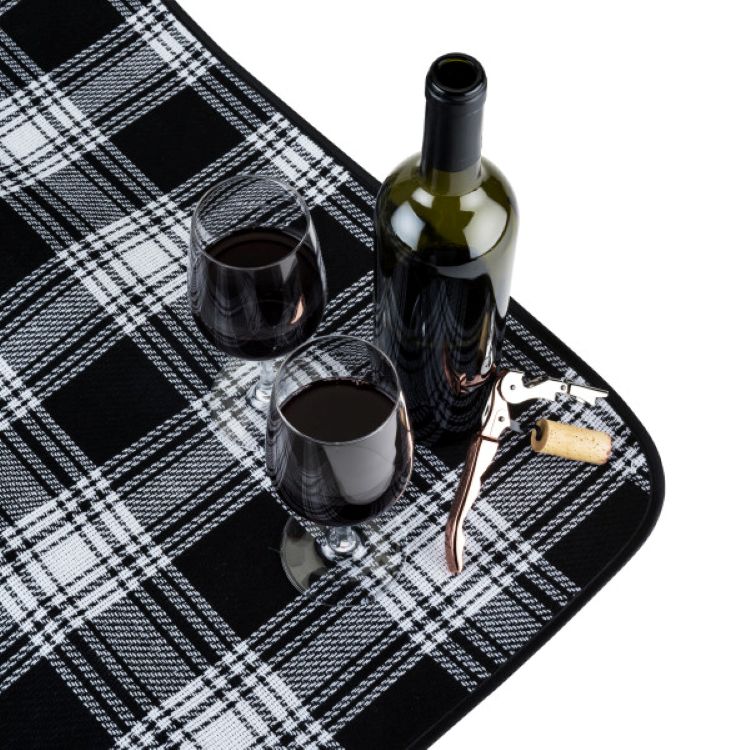 True® Dine™ Picnic Blanket in Black Plaid 5