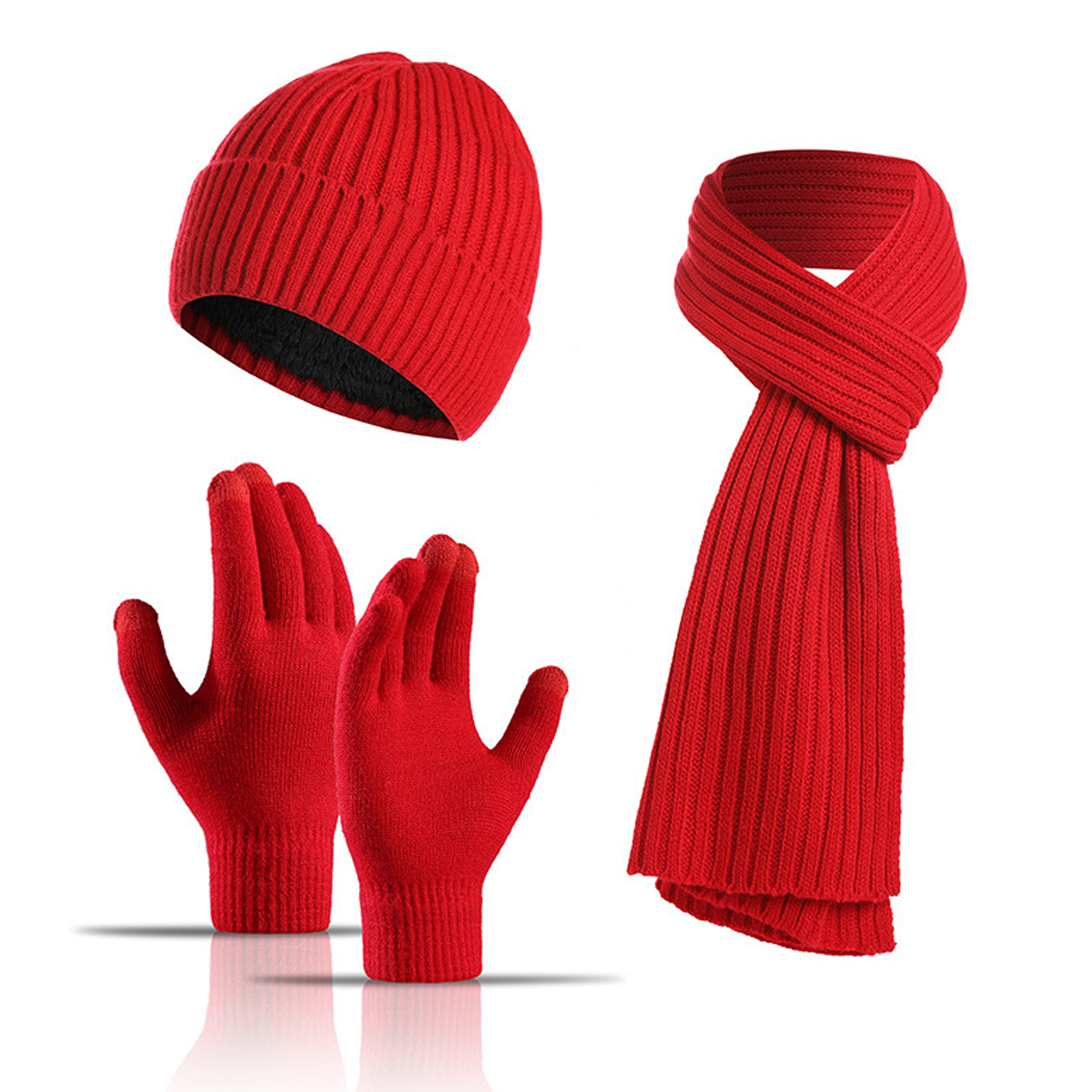 MOQ20 Winter Three-Piece Gloves, Hat, And Scarf Set 4