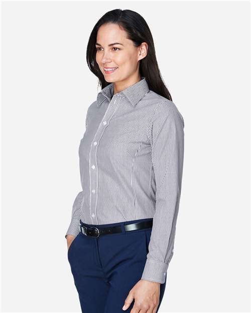 Women's Crown Collection® Banker Stripe Woven Dress Shirt - D645W 19