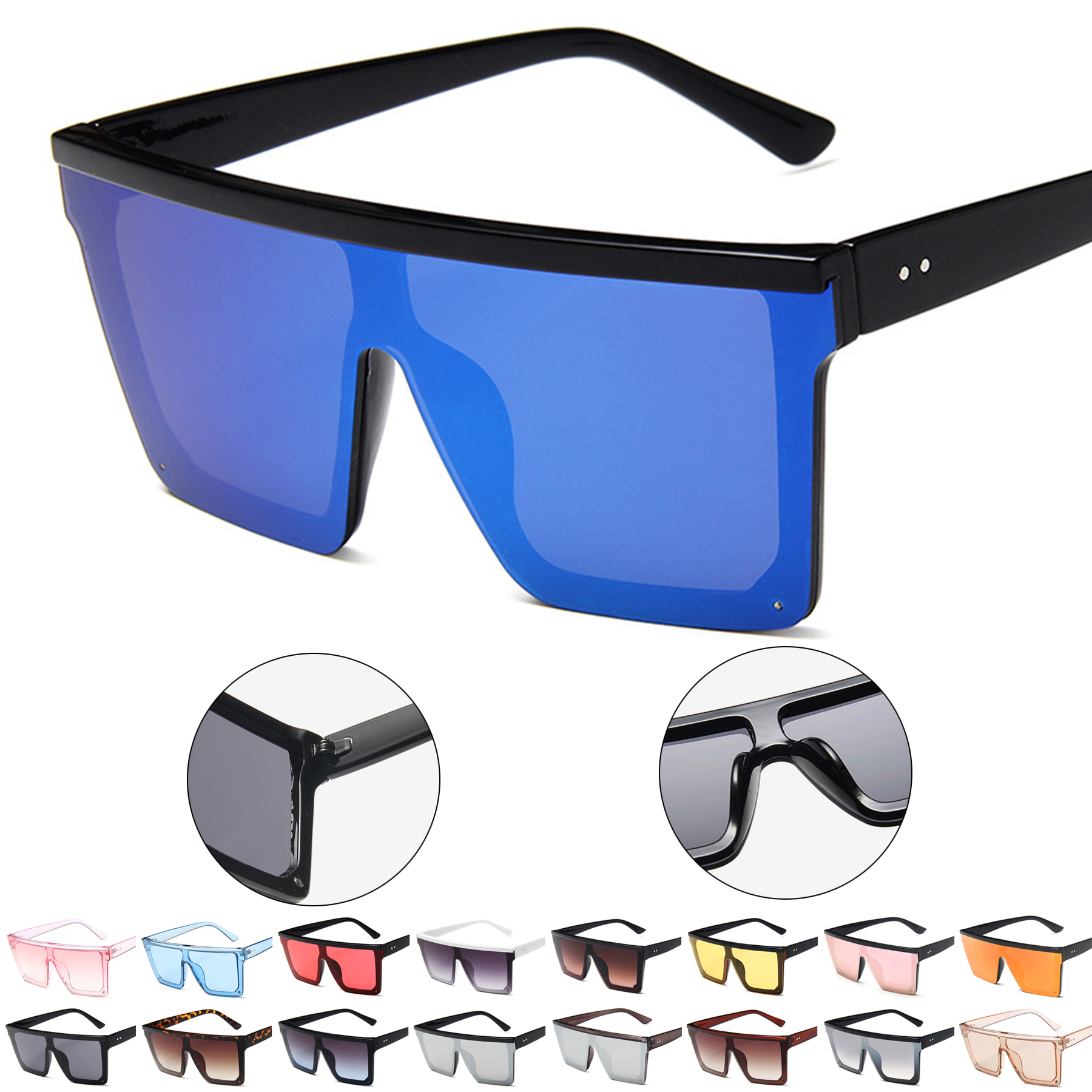 Square Oversized Sunglasses for Women Men 2