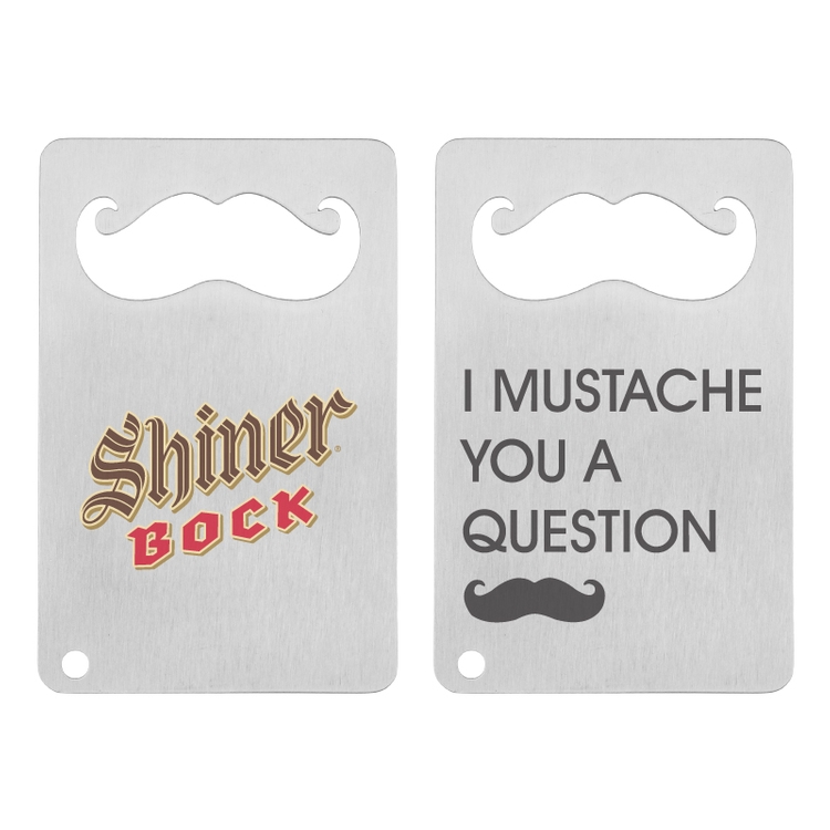 Mustache Credit Card Bottle Opener