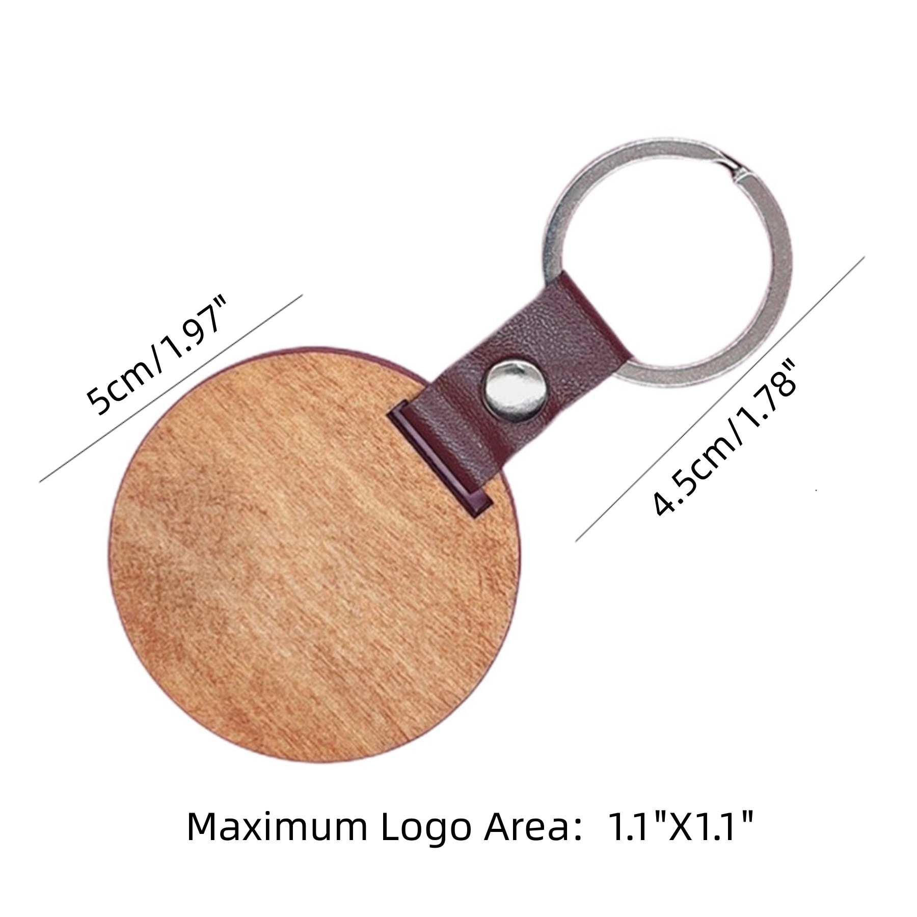 Round Wooden Keychain 3