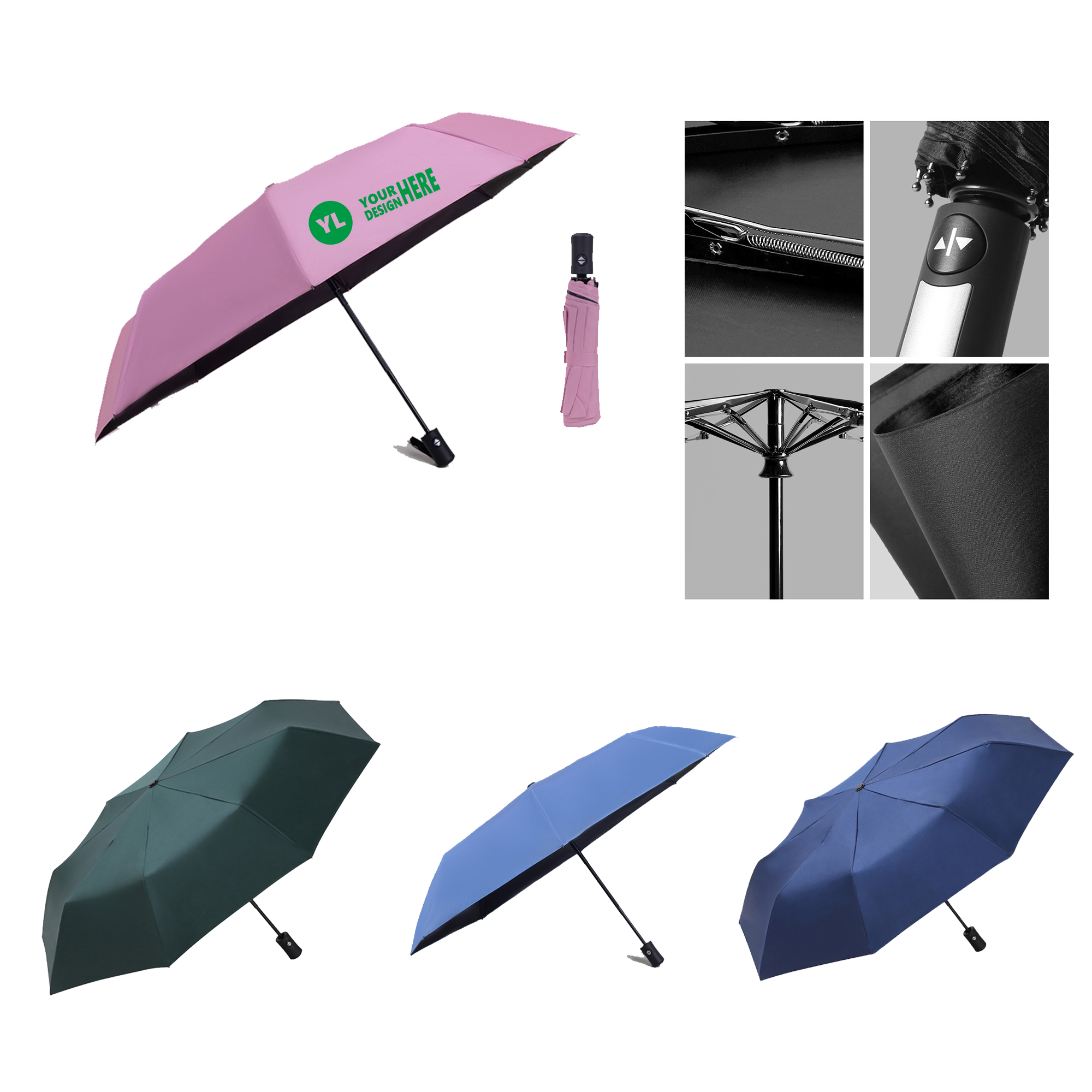 Compact Black-Coated Umbrella With Durable Frame 1