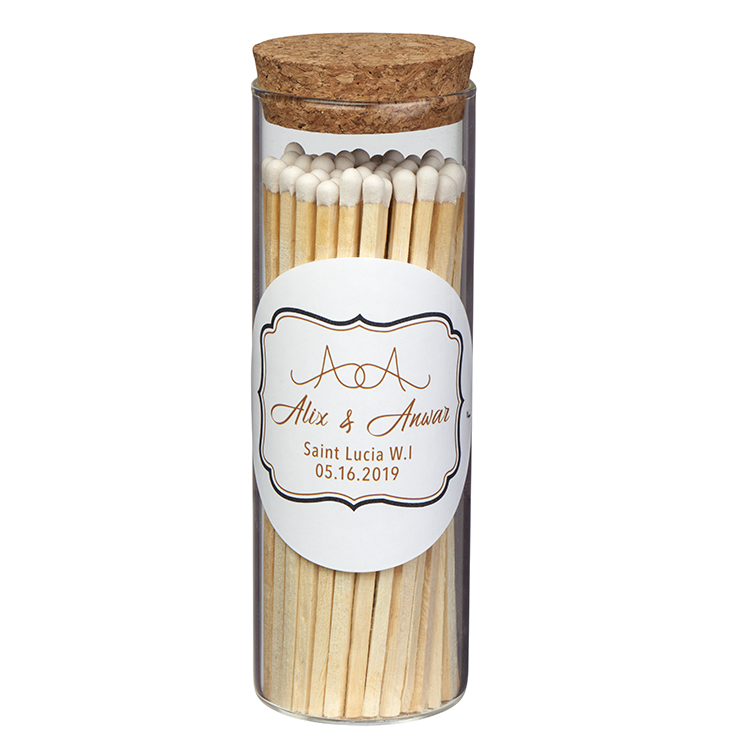 "Alight" Glass Match Stick Jar - w/ Full Color Label - 48 count 3