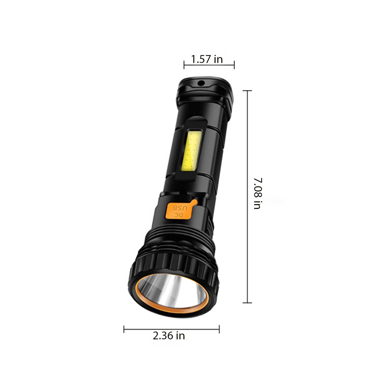 Portable ABS Plastic Solar Rechargeable LED Flashlight 5