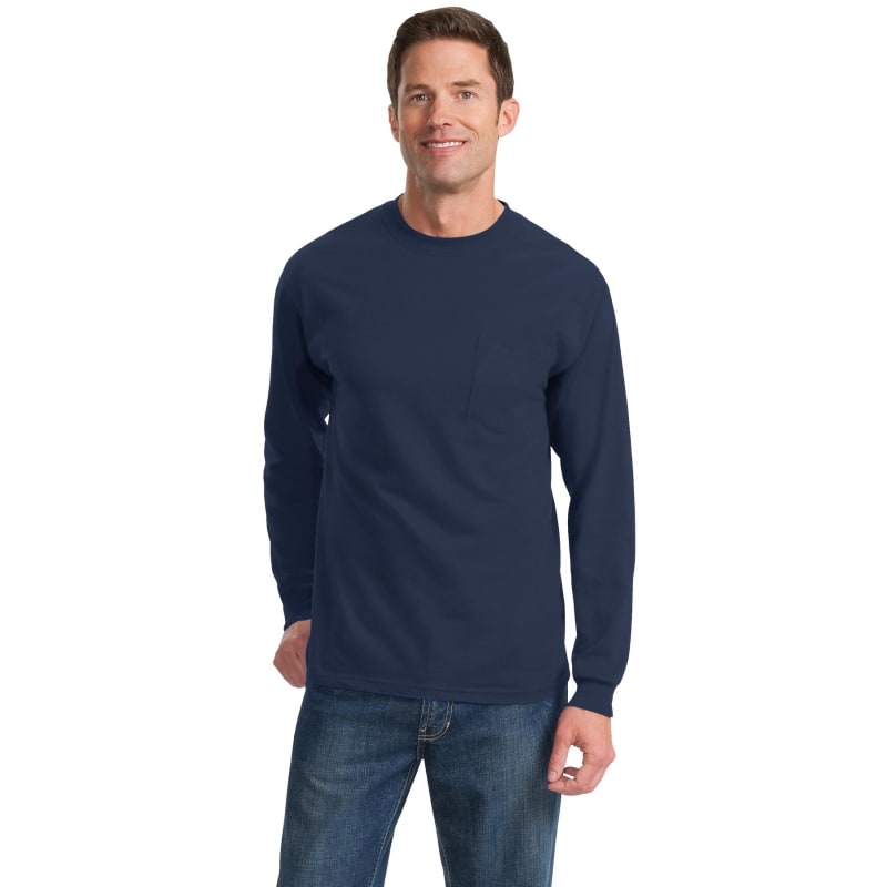 Port & Company Tall Long Sleeve Essential Pocket Tee. 30