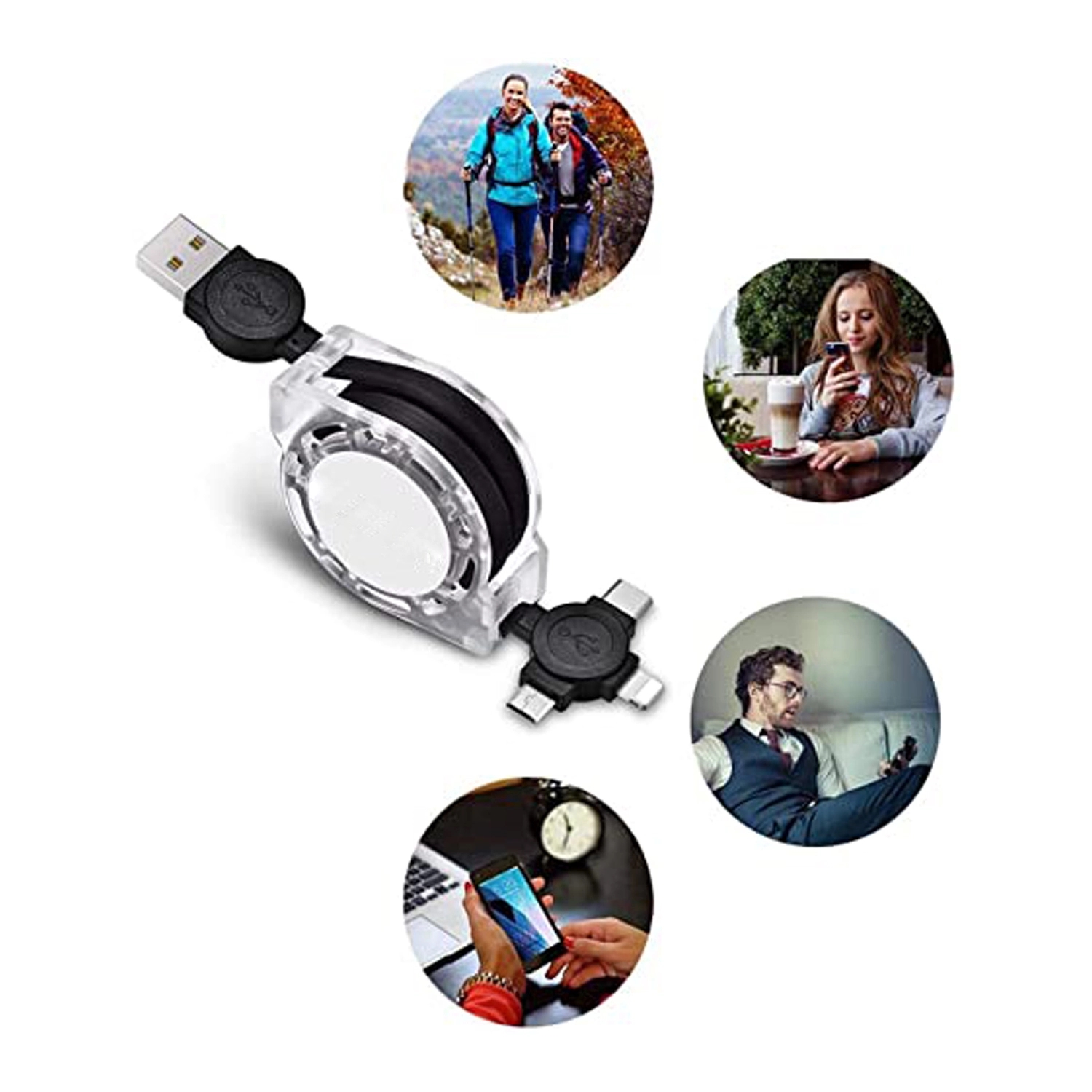 3 in 1 USB Retractable Fast Charging Cable 2