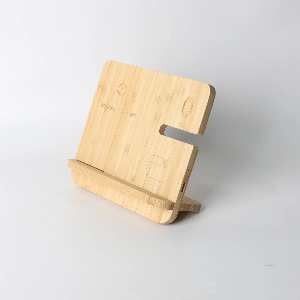 3-In-1 Bamboo Wireless Charger 3