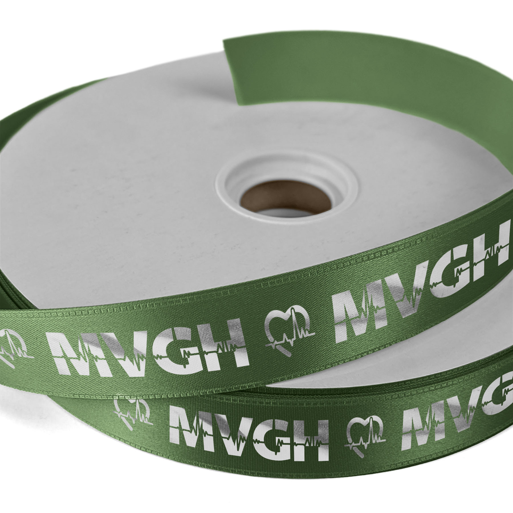 1" Badge Satin Ribbon - 100yd Roll - Foil Print 23