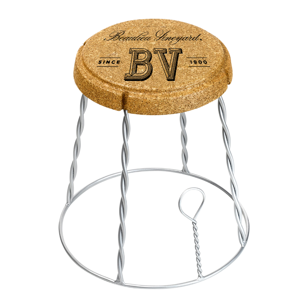 XL Champagne Cork Wire Cage Side Table 5