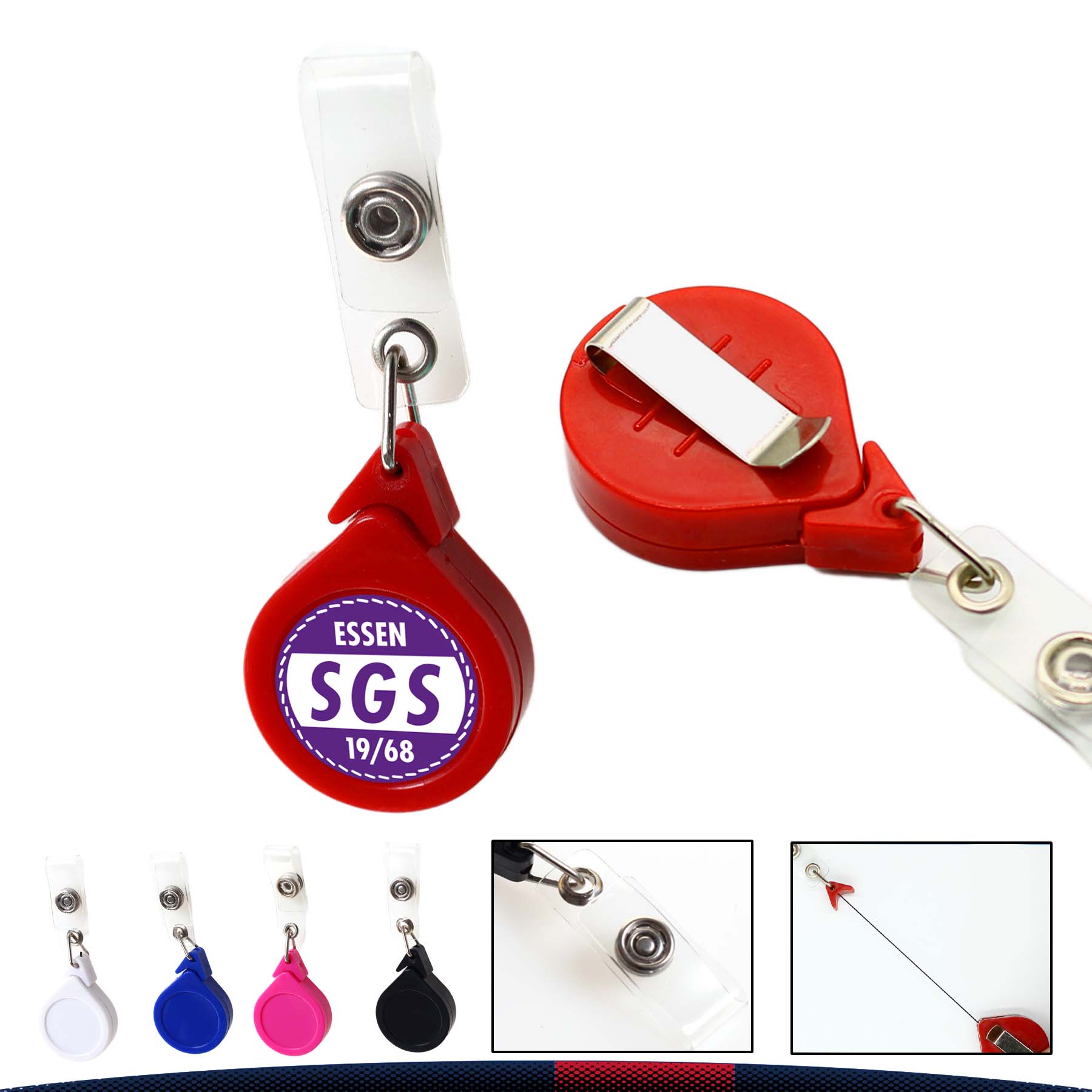 Badge Holder Reel Metal Clip 6