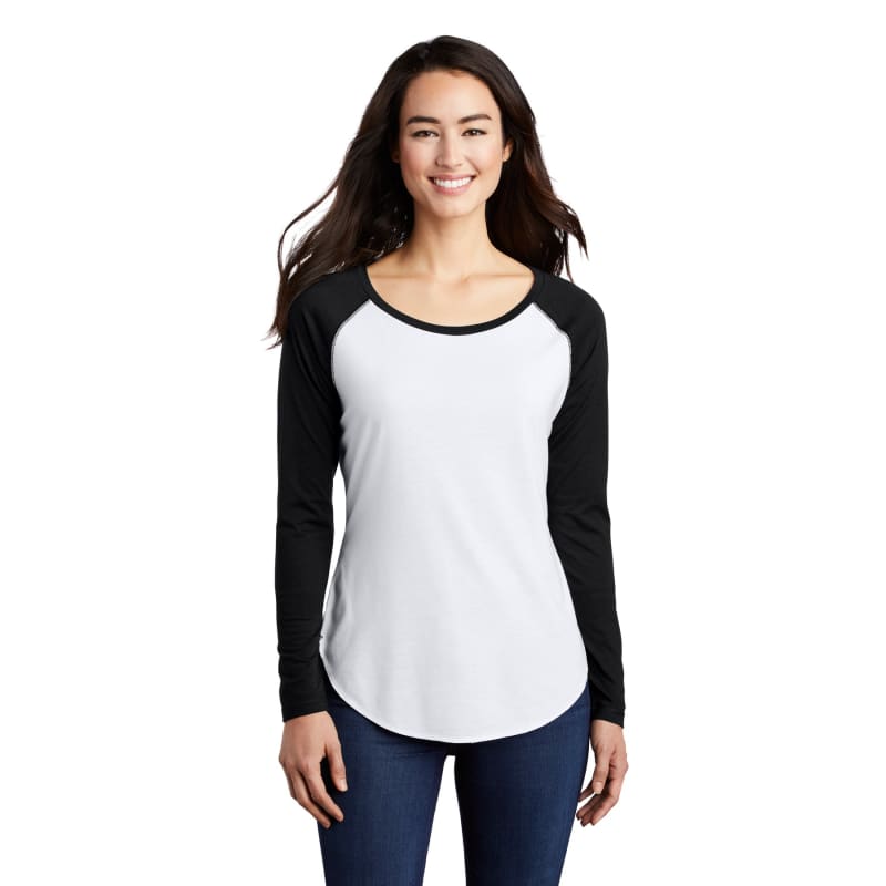 Sport-Tek Women's PosiCharge Long Sleeve Tri-Blend Wicking Scoop Neck Raglan Tee 47