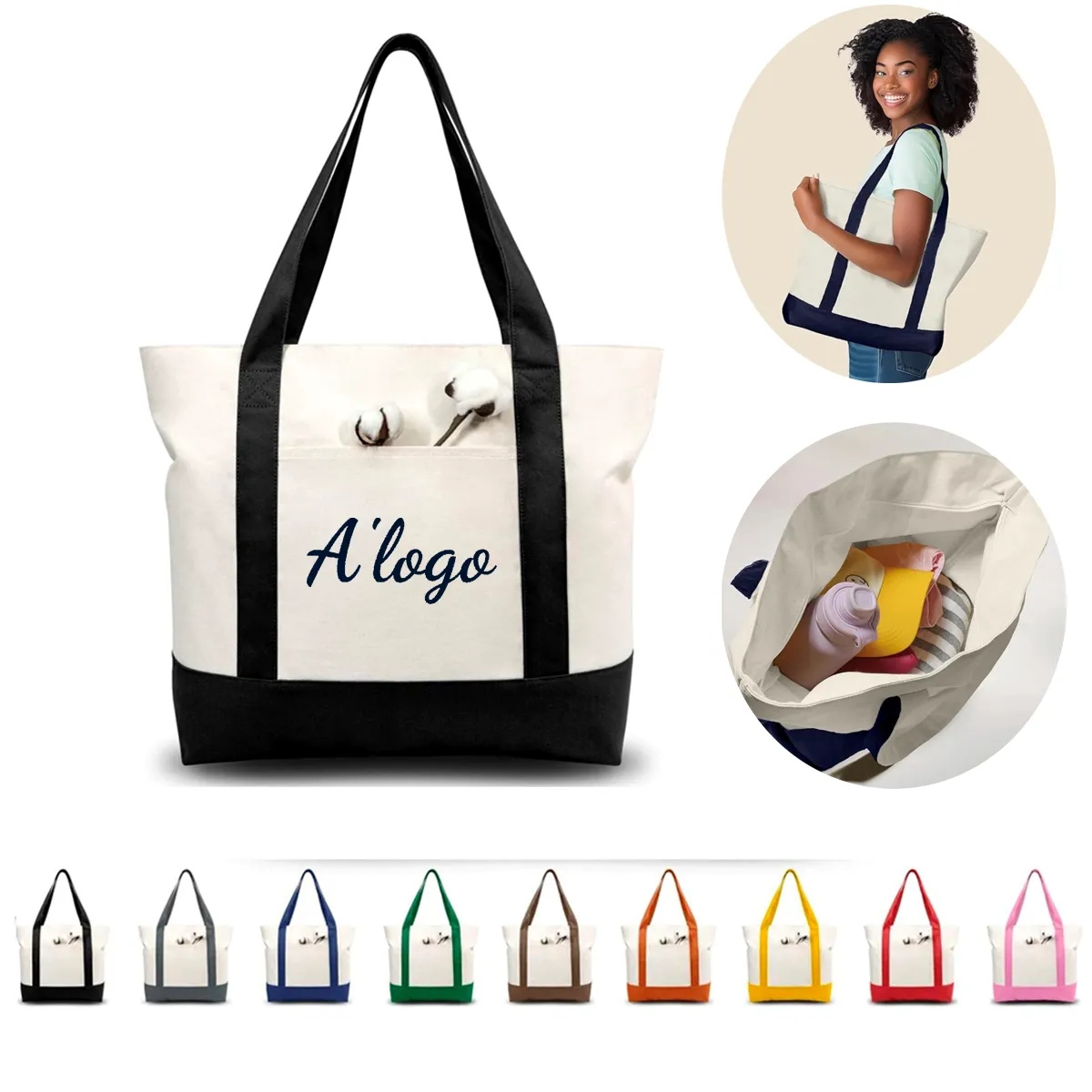 Canvas Tote Bag, custom tote bag with logo imprint 1