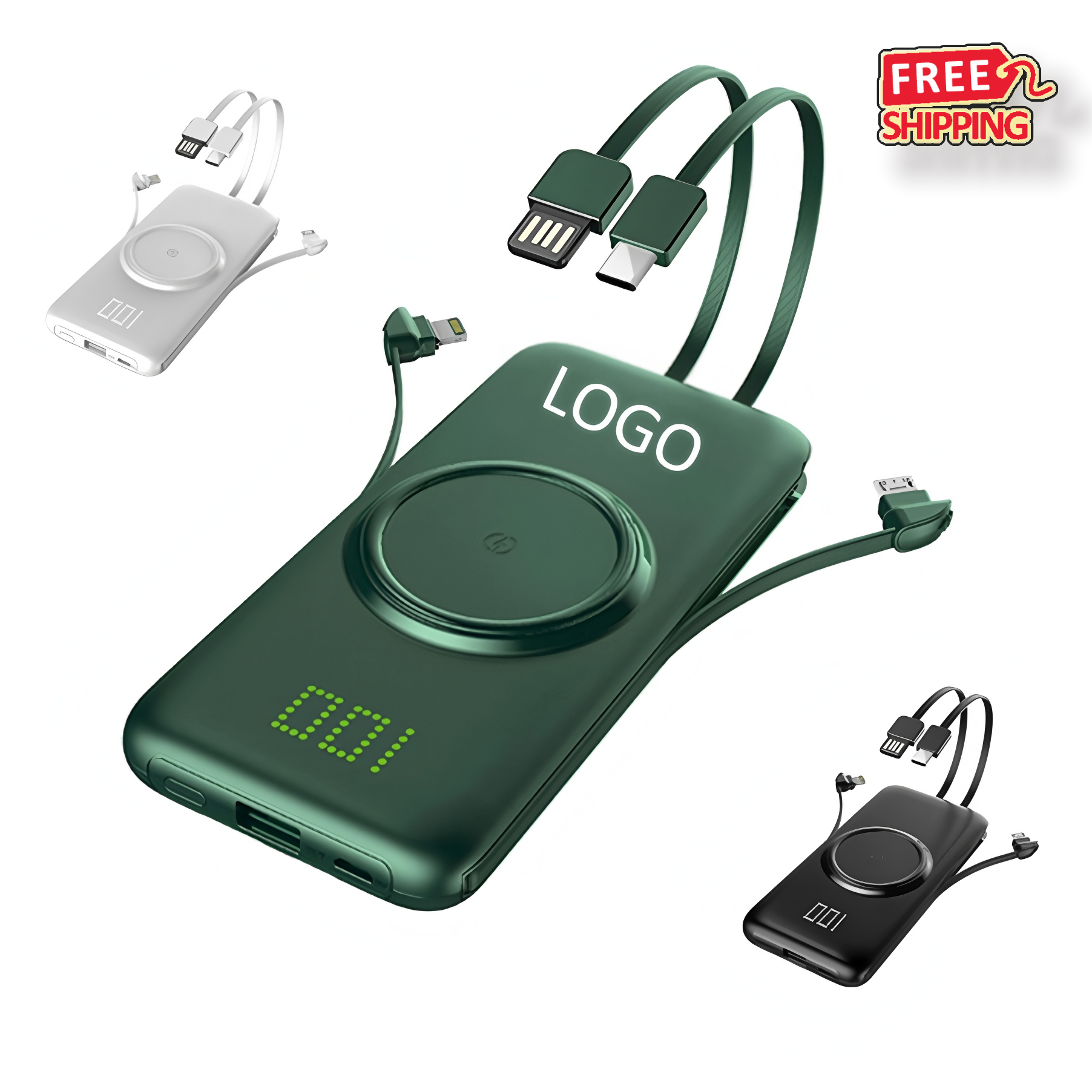 10000 mAh Wireless Power Bank with Digital Display 5
